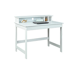 Avis Alter Bureau en pin teinté blanc et plateau relevable en mdf blanc, 110x68.50x76-91 cm, avec compartiment sous plan