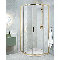 Beliani Cabine de douche JUKATAN 90 x 90 x 185 cm Doré