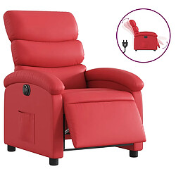 vidaXL Fauteuil inclinable électrique Rouge Similicuir