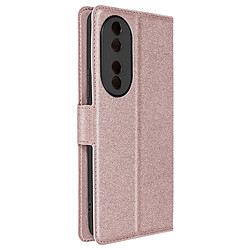 Avizar Étui pour Honor 90 Porte-carte Support Wallet Slim Rose gold