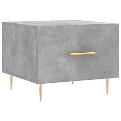 vidaXL Table basse gris béton 50x50x40 cm bois d'ingénierie