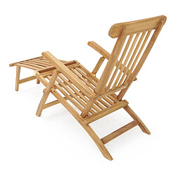 AXI Costa Bain de Soleil en Bois Teck | Transat Jardin ajustable en 4 positions | Chaise Longue pour l'extérieur / le jardin