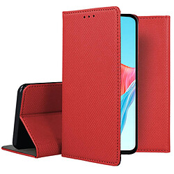 Htdmobiles Housse pour Oppo A58 4G - etui coque pochette portefeuille + film ecran - ROUGE MAGNET