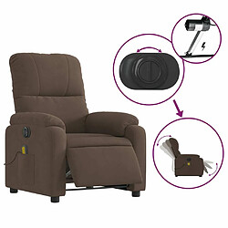 Maison Chic Fauteuil Relax pour salon, Fauteuil inclinable de massage électrique marron -GKD72987 pas cher