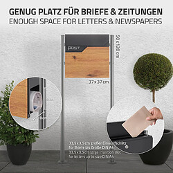 Acheter ML-Design Boîte aux lettres sur pieds boîte postale anthracite/aspect bois +support argent