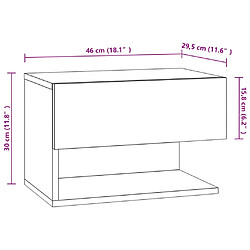 vidaXL Table de chevet murale Chêne marron pas cher