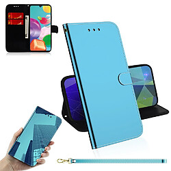 Etui en PU surface semblable à un miroir avec support bleu pour votre Samsung Galaxy A41