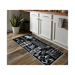 Mani Textile Tapis Internationale Cuisine - Noir