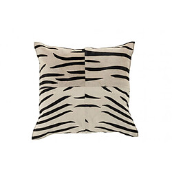 Dansmamaison Coussin Zebre Carre Cuir Noir/Blanc