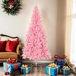 vidaXL Sapin de Noël artificiel avec support rose 180 cm PVC