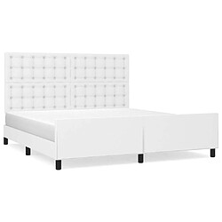 Maison Chic Lit adulte - Cadre Structure de lit avec tête de lit Contemporain Blanc 180x200 cm Similicuir -MN46191