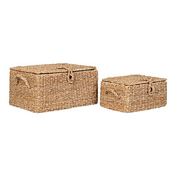 EPIKASA Lot de 2 Paniers Décoratifs de Rangement Bogra, Marron, Herbe de Mer, 28x40x20 cm