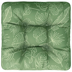 vidaXL Coussin de palette motif de feuilles 50x50x12 cm tissu