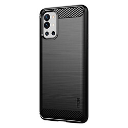 Mofi Coque en TPU Texture brossée en fibre de carbone noir pour votre OnePlus 9R