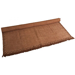 Avis Aubry Gaspard Tapis en coton à franges terracota.