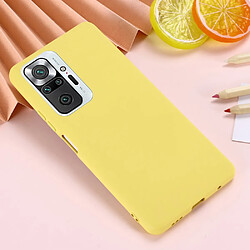 Coque en silicone souple avec sangle jaune pour votre Xiaomi Redmi Note 10 Pro Max/Redmi Note 10 Pro