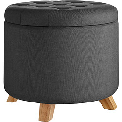 Helloshop26 Tabouret siège pouf avec coffre de rangement capitonné 44,5 cm gris 08_0000289