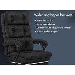 Acheter ALFORDSON Chaise de Bureau pour Ordinateur Siège en Tissu Recliner Gaming Noir