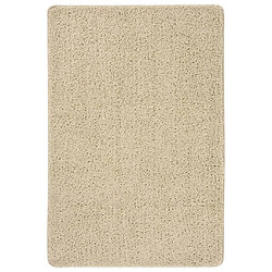 vidaXL Tapis shaggy antidérapant Crème 140x200 cm