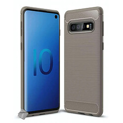 Htdmobiles Coque silicone gel carbone pour Samsung Galaxy S10 + film ecran - GRIS