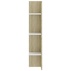 Acheter vidaXL Meuble TV Blanc et chêne sonoma 152x22x113cm bois d'ingénierie