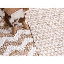 Avis Beliani Tapis beige en coton et jute 80 x 150 cm TUNCELI