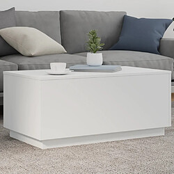 ComfortXL Table Basse Avec Lumières LED Blanc 90x50x40 Cm