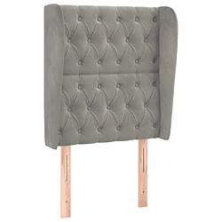 Maison Chic Tête de lit scandinave avec oreilles,meuble de chambre Gris clair 83x23x118/128 cm Velours -MN59152