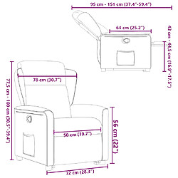 vidaXL Fauteuil inclinable taupe tissu pas cher