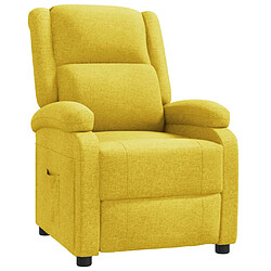 vidaXL Fauteuil inclinable Jaune Tissu