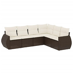 vidaXL Salon de jardin avec coussins 6 pcs marron résine tressée