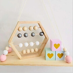 Wewoo Abacus En Bois Naturel Perles Artisanat Bébé Apprentissage Éducatif Jouets Éducatifs Décor De Chambre De Blanc Argent