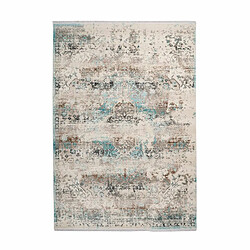 Paris Prix Tapis Oriental à Poils Courts Anouk Taupe & Turquoise 80 x 150 cm