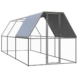 vidaXL Poulailler d'extérieur 2x6x2 m Acier galvanisé