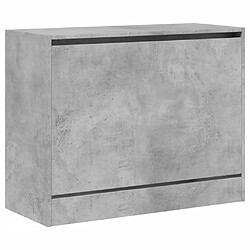 Avis vidaXL Armoire à chaussures gris béton 80x34x63 cm bois d'ingénierie