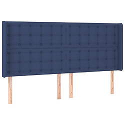 Maison Chic Tête de lit scandinave avec oreilles,meuble de chambre Bleu 203x16x118/128 cm Tissu -MN83755