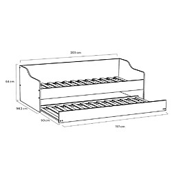 Acheter Le Quai Des Affaires Lit gigogne SWEET 90x200 + 2 sommiers + 1 tiroir-lit/ Blanc