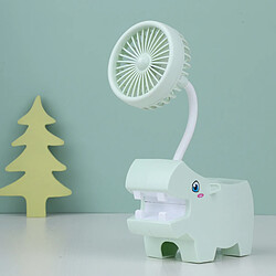 Avis (Vert) Mini Ventilateur Portatif de Support de Stylo de Conception de Dessin Animé d'Étudiant Rechargeable par Usb