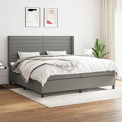 Maison Chic Lit Adulte - Lit simple Lit à sommier tapissier avec matelas moelleux - Meuble de Chambre - Gris foncé 200x200cm Tissu -MN60334