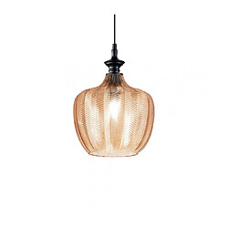 Ideal Lux Suspension Lord 1 ampoule Verre,métal ambre