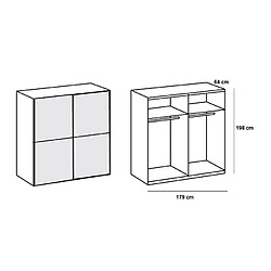 Avis Inside 75 Armoire CLAPTON 179 cm portes coulissantes gris graphite / miroir