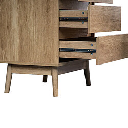 Mobili Rebecca Commode 4 Tiroirs En Bois Brun Meuble De Chambre À Coucher De Style Nordique pas cher