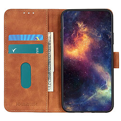 Etui en PU texture rétro, fermeture magnétique, anti-chocs avec support pour votre Motorola Edge 30 Lite/Edge 30 Neo 5G - marron