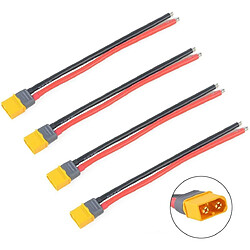 4pcs XT60 Connecteurs mâles avec câbles en silicone 150mm 12AWG pour batteries de drones de course RC Lipo FPV