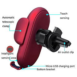 Universal Véhicule Porte-téléphone Chargeur sans fil Voiture Intelligent Infrarouge Ventilation de l'air pour Samsung Voiture Remorque Voiture Sans fil | Porte-téléphone Représentant