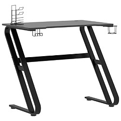 Helloshop26 Bureau table poste de travail meuble d'ordinateur informatique étude de jeu avec pieds en forme de ZZ 90 x 60 x 75 cm noir 02_0023774