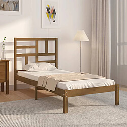 vidaXL Cadre de lit sans matelas marron miel bois massif 100x200 cm