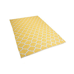 Beliani Tapis d'extérieur rectangulaire réversible jaune canaris 140 x 200 AKSU