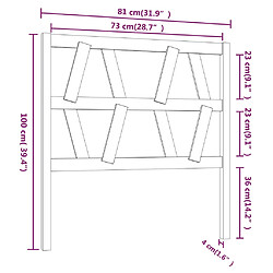 Acheter vidaXL Tête de lit Gris 81x4x100 cm Bois massif de pin