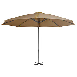 Helloshop26 Parasol meuble de jardin en porte-à-faux avec poteau en aluminium 300 cm taupe 02_0008634